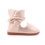 BOTA POMPONES MAT BEIGE