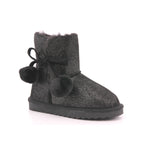 BOTA POMPONES MAT NEGRO