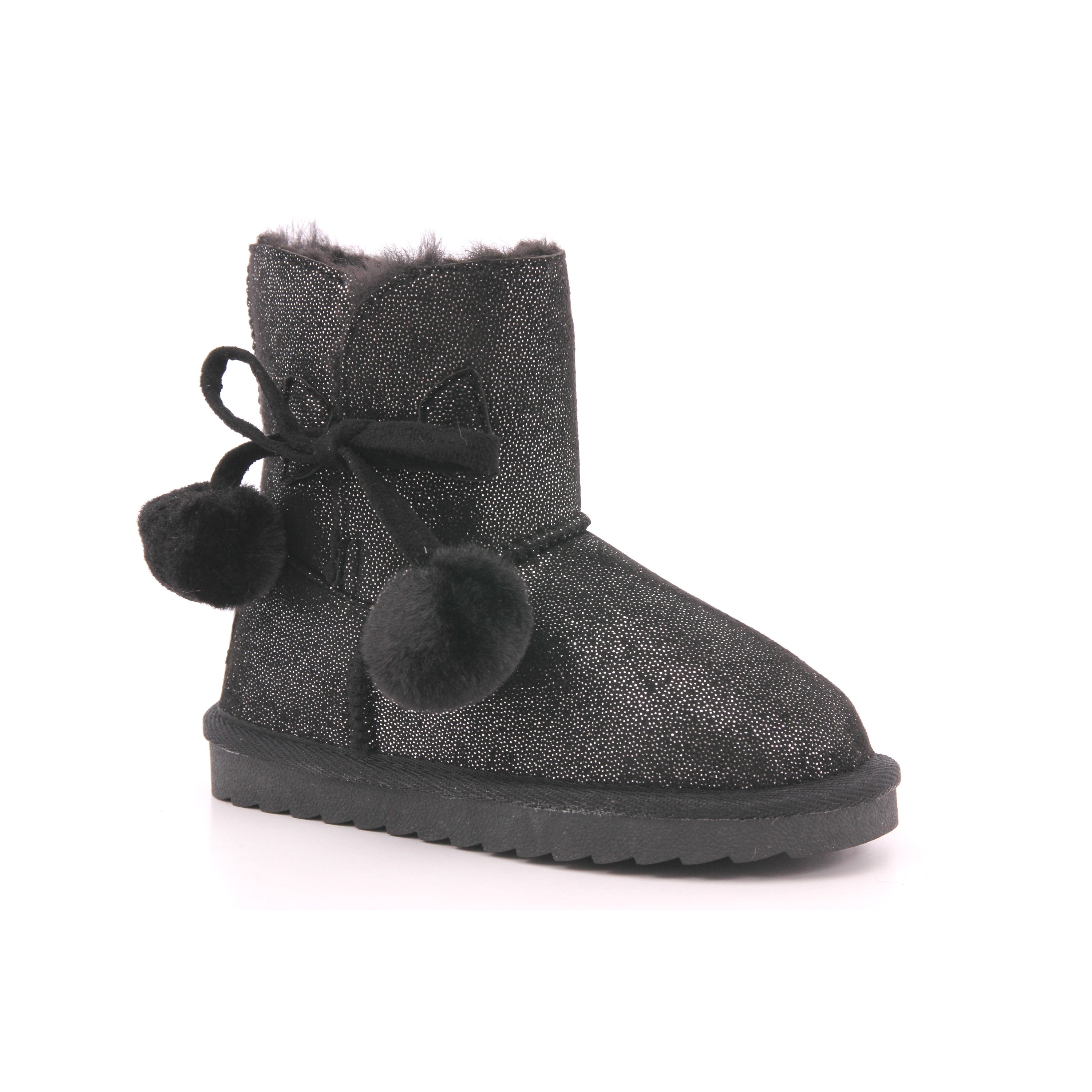 BOTA POMPONES MAT NEGRO