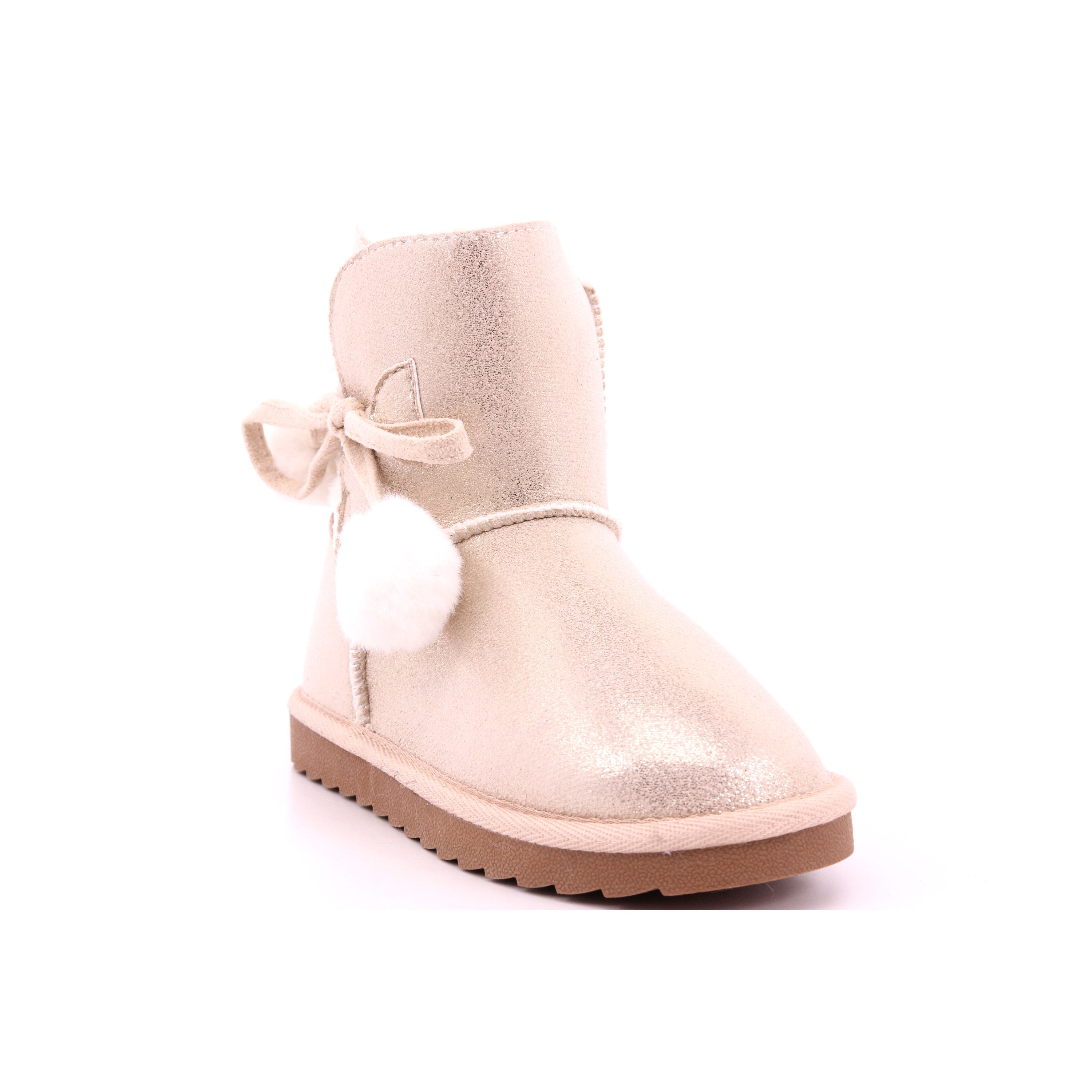 BOTA POMPONES MAT BEIGE