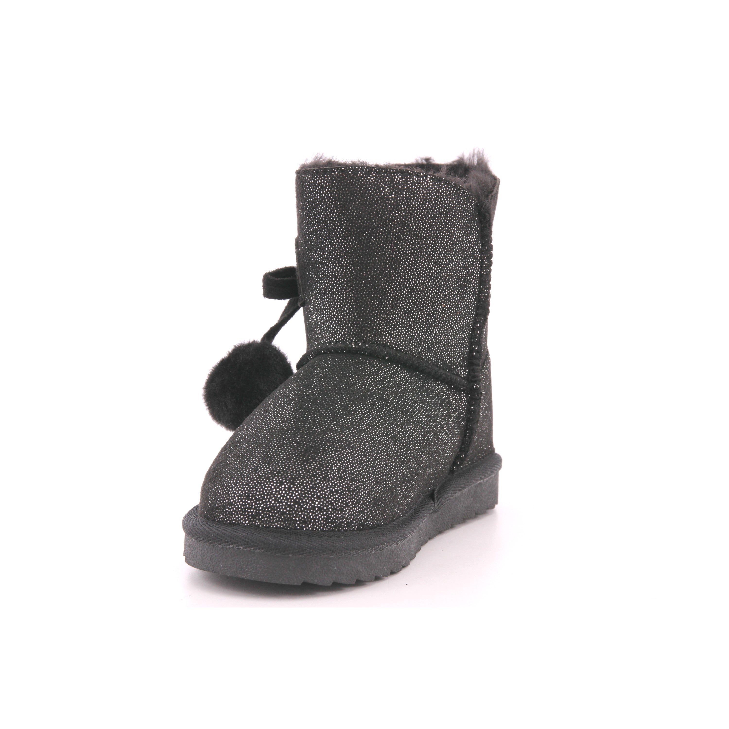 BOTA POMPONES MAT NEGRO