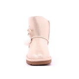 BOTA POMPONES MAT BEIGE