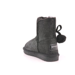 BOTA POMPONES MAT NEGRO
