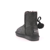 BOTA POMPONES MAT NEGRO