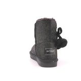 BOTA POMPONES MAT NEGRO