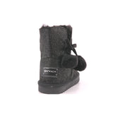 BOTA POMPONES MAT NEGRO