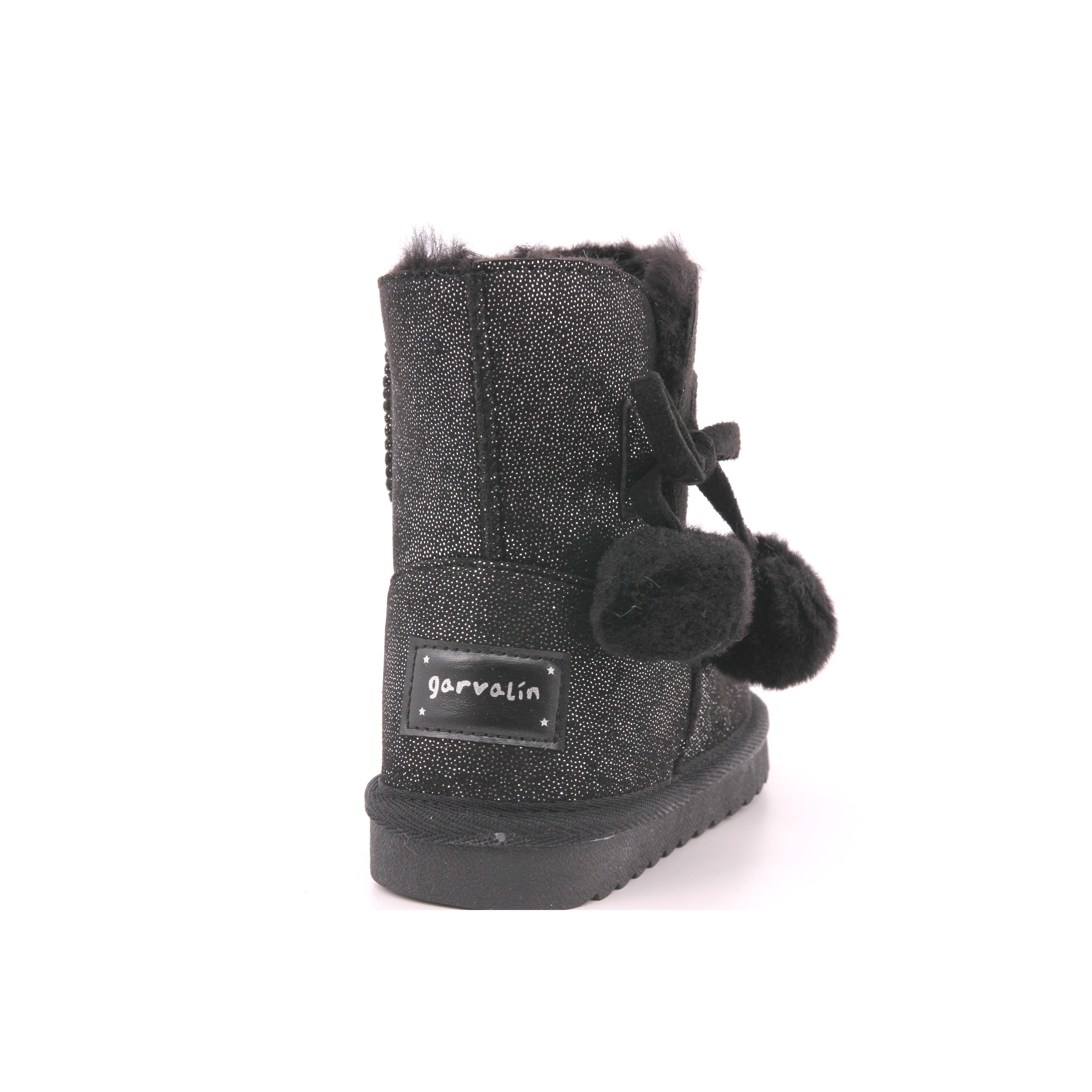 BOTA POMPONES MAT NEGRO