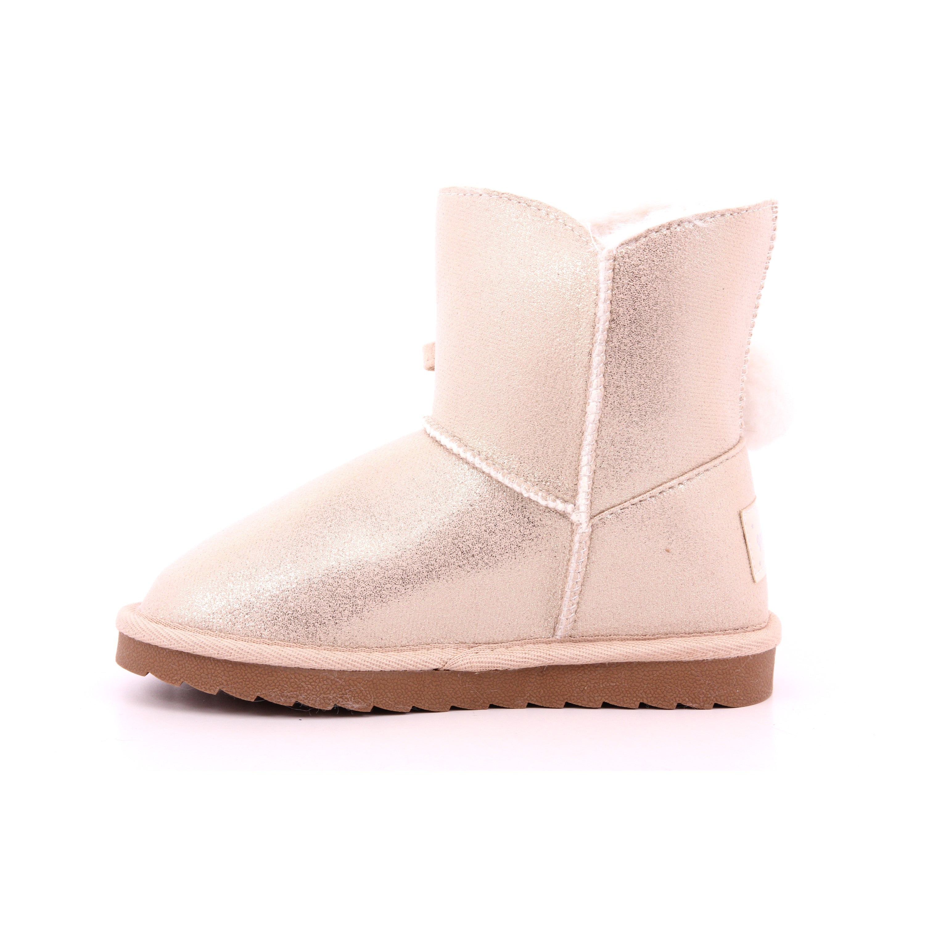 BOTA POMPONES MAT BEIGE