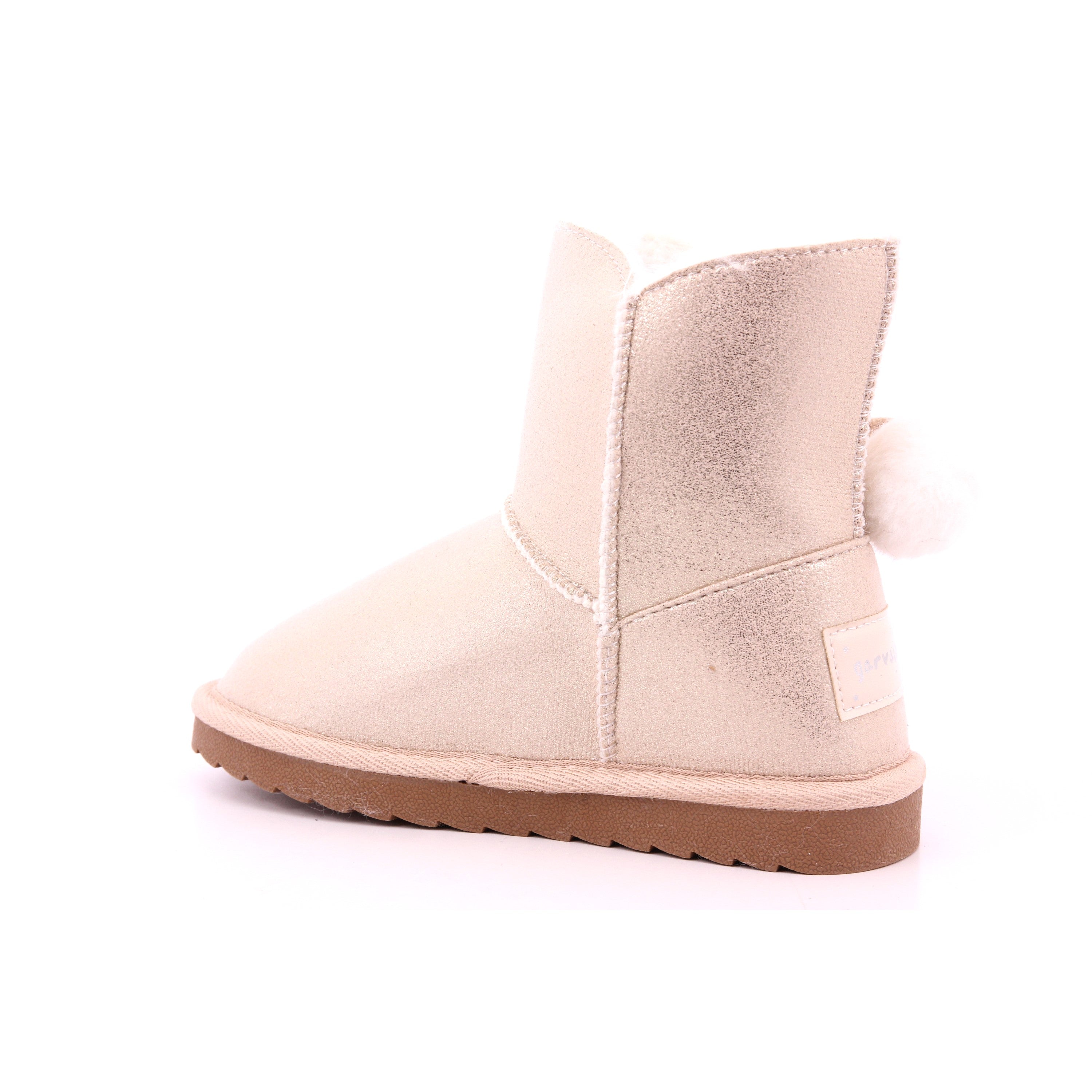 BOTA POMPONES MAT BEIGE