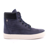 BOTA PIEL CUELLO ACOLCHADO MARINO
