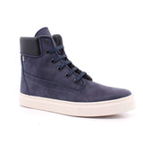 BOTA PIEL CUELLO ACOLCHADO MARINO
