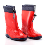 STIVALE PIOGGIA ROSSO GOMMA CON COLLARINO