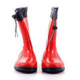 STIVALE PIOGGIA ROSSO GOMMA CON COLLARINO