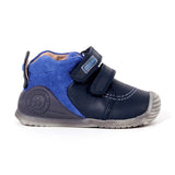BOTIN DOS VELCROS AZUL MARINO Y SERRAJE AZUL
