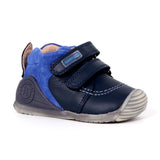 BOTIN DOS VELCROS AZUL MARINO Y SERRAJE AZUL