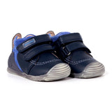 BOTIN DOS VELCROS AZUL MARINO Y SERRAJE AZUL