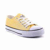 SNEAKER LACCI IN TELA GLITTER GIALLO