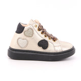 SNEAKER ALTA ALLACCIATA PLATINO/NERO