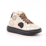 SNEAKER ALTA ALLACCIATA PLATINO/NERO