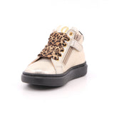 SNEAKER ALTA ALLACCIATA PLATINO/NERO