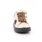 SNEAKER ALTA ALLACCIATA PLATINO/NERO