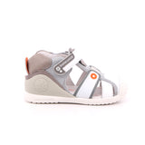 SANDALIA SPORT REJILLA GRIS Y BLANCO