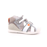 SANDALIA SPORT REJILLA GRIS Y BLANCO