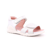 SANDALIA ESTAMPADA METALCRI PLATA Y BLANCO