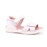 SANDALIA ESTAMPADA METALCRI PLATA Y BLANCO