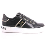 SCARPA PELLE F.DO GOMMA NERO/PLATINO