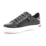 SCARPA PELLE F.DO GOMMA NERO/PLATINO
