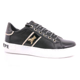 SCARPA PELLE F.DO GOMMA NERO/PLATINO