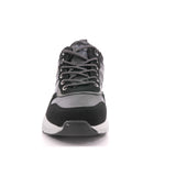 BLACK PU COMBINED MEN ANKLE BOOTS