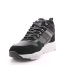 BLACK PU COMBINED MEN ANKLE BOOTS