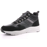 BLACK PU COMBINED MEN ANKLE BOOTS