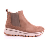 TAUPE MICROFIBER LADIES ANKLE BOOTS