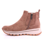 TAUPE MICROFIBER LADIES ANKLE BOOTS