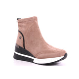 TAUPE MICROFIBER LADIES ANKLE BOOTS