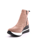 TAUPE MICROFIBER LADIES ANKLE BOOTS