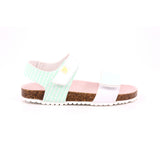 SANDALIA BIO ESTAMPADO CHAMPION BLANCO Y AQUA