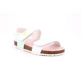 SANDALIA BIO ESTAMPADO CHAMPION BLANCO Y AQUA