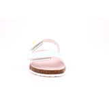 SANDALIA BIO ESTAMPADO CHAMPION BLANCO Y AQUA