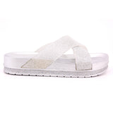 CIABATTA MARE DONNA F.DO GOMMA STRASS SILVER