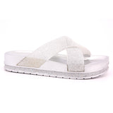 CIABATTA MARE DONNA F.DO GOMMA STRASS SILVER