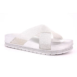 CIABATTA MARE DONNA F.DO GOMMA STRASS SILVER