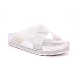CIABATTA MARE DONNA F.DO GOMMA STRASS SILVER