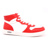 ROCK 0062 MID J VEG.LEATHER WHITE/RED