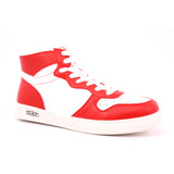 ROCK 0062 MID J VEG.LEATHER WHITE/RED