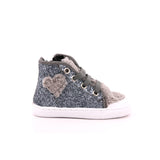 W BASKET PICCOLO ZIP GLITTER/RICCIOLO GRIGIO