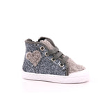 W BASKET PICCOLO ZIP GLITTER/RICCIOLO GRIGIO